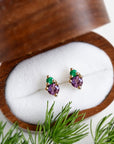 Jumelle Amethyst + Emerald Studs Andrea Bonelli Jewelry