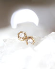 Hexagon Diamond Studs Andrea Bonelli Jewelry 