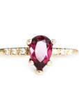 Tryst Garnet + Diamond Ring Andrea Bonelli Jewelry 14k Yellow Gold