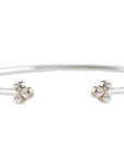 Mixed Metals Black Rose Cut Diamond Cuff Andrea Bonelli Jewelry 14k Yellow Gold + Sterling Silver