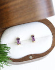 Linea Amethyst Studs Andrea Bonelli Jewelry 