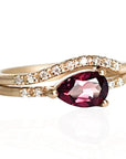 Lilia Garnet + Diamond Ring Andrea Bonelli Jewelry 