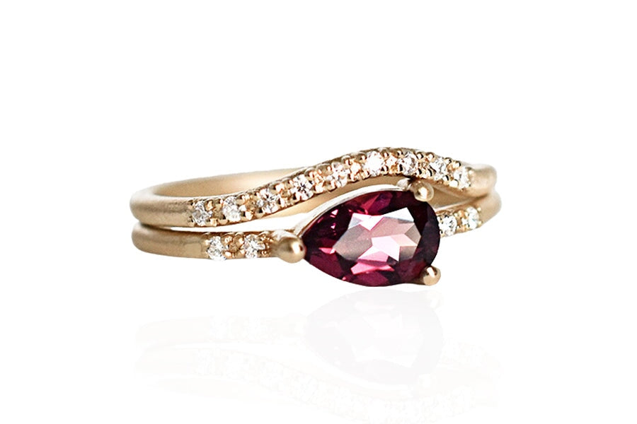 Lilia Garnet + Diamond Ring Andrea Bonelli Jewelry 
