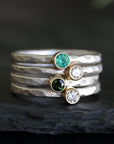 Gemstone and Diamond Stacking Rings Andrea Bonelli Jewelry 