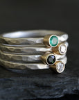 Gemstone and Diamond Stacking Rings Andrea Bonelli Jewelry
