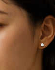 Trillion Aquamarine Studs Andrea Bonelli Jewelry