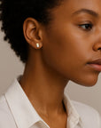 Jumelle Faceted Opal + Moissanite Studs Andrea Bonelli Jewelry