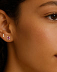 Rhodolite Garnet Studs