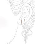Silver Pave Bar Studs - 6 Stone Andrea Bonelli Jewelry