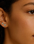 Salt + Pepper Rose Cut Diamond Studs Andrea Bonelli Jewelry
