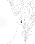 Jumelle Aquamarine + Lab Emerald Studs Andrea Bonelli Jewelry 