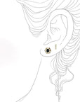 Hexagon Black Diamond Studs Andrea Bonelli Jewelry
