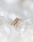 Pave Diamond Bar Studs - 3 Stone Andrea Bonelli Jewelry