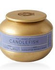 No. 76 Eucalyptus, Sea Salt, Water Flowers, Amber 7.5 oz Candlefish No. 76