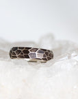 Oxidized Rock Facet Half Round Band Andrea Bonelli Jewelry