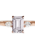 Marina Amethyst + Diamond Ring Andrea Bonelli 14k Rose Gold