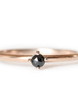 Petit Lola Black Rose Cut Diamond Ring Andrea Bonelli Jewelry 14k Rose Gold