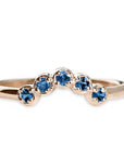 Cinq Blue Sapphire Ring Andrea Bonelli Jewelry 14k Rose Gold