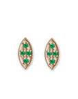 Marquise Emerald Leaf Studs Andrea Bonelli Jewelry 14k Rose Gold