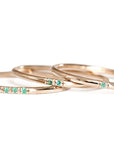 Slim Stacking Emerald Ring Set Andrea Bonelli 14k Rose Gold