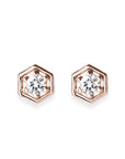 Hexagon Diamond Studs Andrea Bonelli Jewelry 14k Rose Gold