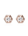 Hexagon Studs Andrea Bonelli Jewelry 14k Rose Gold