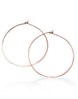 Hammered Hoops 1 inch Andrea Bonelli Jewelry 14k Rose Gold