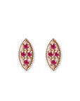 Marquise Ruby Leaf Studs Andrea Bonelli Jewelry 14k Rose Gold