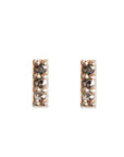 Pave Salt and Pepper Diamond Bar Studs Andrea Bonelli Jewelry 14k Rose Gold