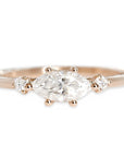 Trine GIA Diamond Ring Andrea Bonelli Jewelry 14k Rose Gold