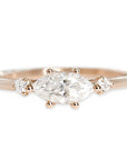 Trine GIA Diamond Ring Andrea Bonelli Jewelry 14k Rose Gold