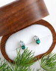 Jumelle Aquamarine + Lab Emerald Studs Andrea Bonelli Jewelry