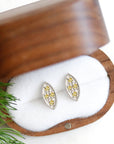 Silver Marquise Citrine Leaf Studs Andrea Bonelli Jewelry