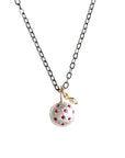 Silver Ruby + Diamond Pebble Necklace Andrea Bonelli