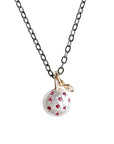 Silver Ruby + Diamond Pebble Necklace Andrea Bonelli
