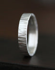 Silver Rustic Timber Band Andrea Bonelli Jewelry