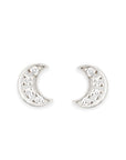 Silver Moon Diamond Studs Andrea Bonelli Jewelry Sterling Silver