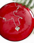 Silver Hammered Heart Necklace Andrea Bonelli