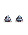 Trillion Alexandrite Studs Andrea Bonelli Jewelry 14k White Gold