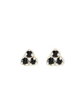 Seedling Rose Cut Black Diamond Studs Andrea Bonelli Jewelry 14k White Gold