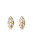 Marquise Citrine Leaf Studs Andrea Bonelli Jewelry 14k White Gold