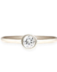 Hera Moissanite Ring .25ct Andrea Bonelli 14k White Gold