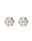 Hexagon Studs Andrea Bonelli Jewelry 14k White Gold
