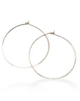 Hammered Hoops 1 inch Andrea Bonelli Jewelry 14k White Gold