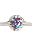 Isobel Halo Alexandrite Ring Andrea Bonelli Jewelry 14k White Gold