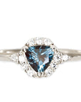 Isobel Halo London Blue Topaz Ring Andrea Bonelli Jewelry 14k White Gold