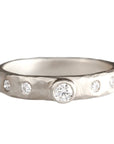 Ona Rustic Carved Diamond Ring Andrea Bonelli 14k White Gold