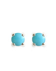 Turquoise Cabochon Studs Andrea Bonelli Jewelry 14k White Gold