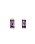 Linea Amethyst Studs Andrea Bonelli Jewelry 14k Yellow Gold