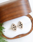 Marquise Black Diamond Leaf Studs Andrea Bonelli Jewelry